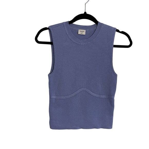Abercrombie & Fitch Women M Periwinkle Knit Underbust Corset Crew Tank Top - Picture 2 of 9